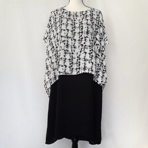 Appraisal Black Boatneck Shawl Kaftan Style Dress